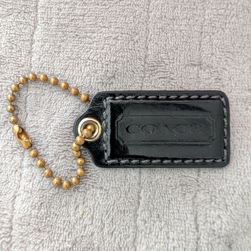 COACH Leather Bag Charm Keychain Hang Tag